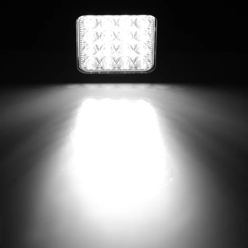 Комплект от 2бр. 48W Мини Лед LED Диоден Фар Халоген Дневни Светлини 12V - 24V за автомобил офроуд бус ван камион - 9