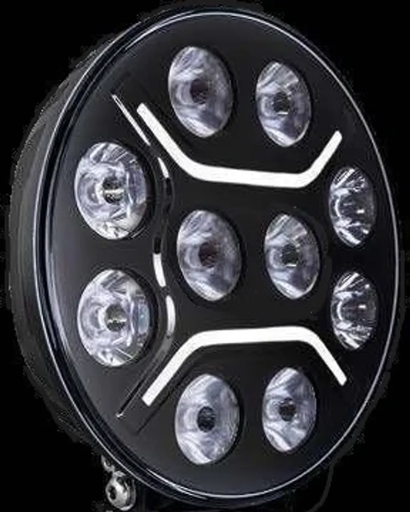 LED + DRL Диоден Халоген Фар Бял Оранжев Габарит Ø 230 мм 12V 24V за джип камион трактор багер земеделски машини и др. - 11