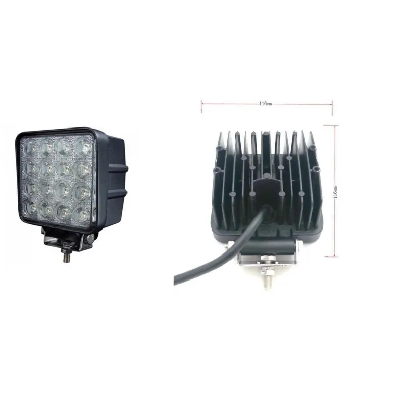 Универсален 48W Лед LED Халоген Фар Работна Лампа 12V - 24V с Насочена Spot Светлина за автомобил офроуд бус ван камион - 4