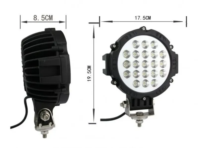 21 LED 63W МОЩЕН ДИОДЕН ФАР, ХАЛОГЕН ЗА ДЖИП ATV 4Х4 ОФРОУД - НАСОЧЕНА СВЕТЛИНА - 1