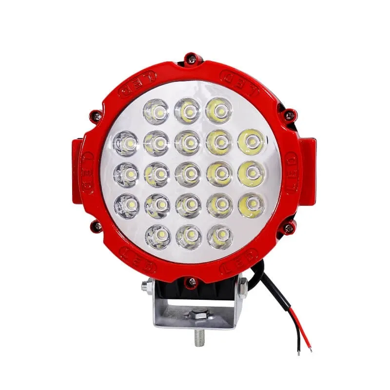63W LED Мощен диоден фар,Червен, прожектор халоген джип ATV 4х4 офроуд - 0