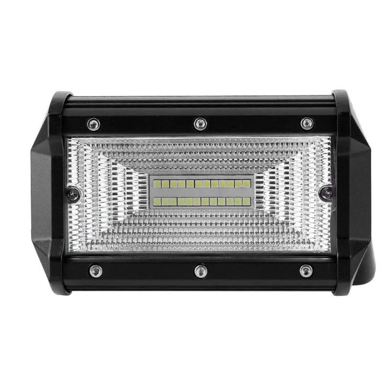 Универсален 72W Лед LED Халоген Фар Работна Лампа 12V - 24V с Разпръсната Flood Светлина за автомобил офроуд бус ван камион - 1