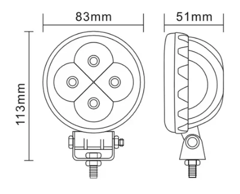 8.3 См 12W Led Лед Диоден Фар Прожектор Халоген Джип Мотор 4X4 12V 24V 720 Лумена - 2