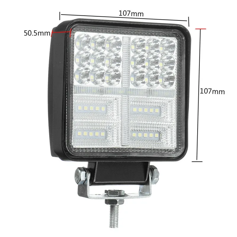 Универсален 162W Лед LED Халоген Фар Работна Лампа 12V - 24V бяла светлина + габаритна оранжева светлина за автомобил офроуд бус ван камион - 2