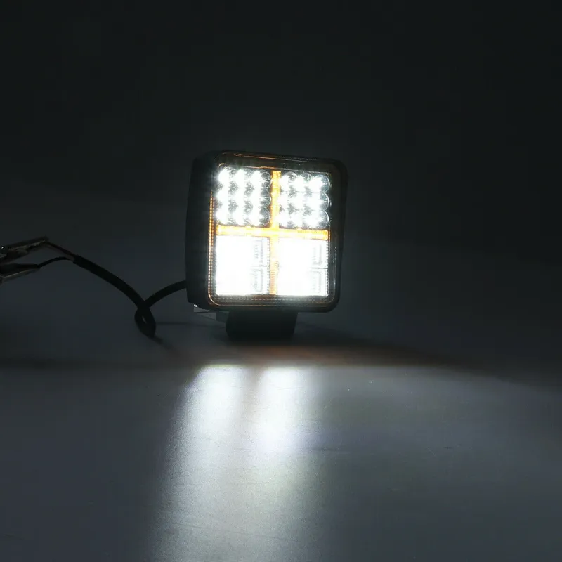 Универсален 162W Лед LED Халоген Фар Работна Лампа 12V - 24V бяла светлина + габаритна оранжева светлина за автомобил офроуд бус ван камион - 4