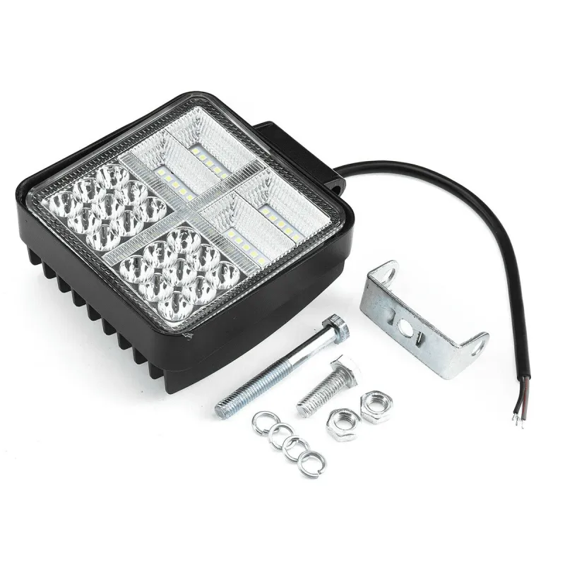 Универсален 162W Лед LED Халоген Фар Работна Лампа 12V - 24V бяла светлина + габаритна оранжева светлина за автомобил офроуд бус ван камион - 8
