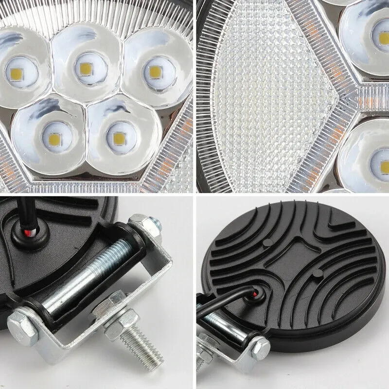 Универсален 126W Лед LED Халоген Фар Работна Лампа 12V - 24V бяла светлина + блиц мигаща бяла светлина за автомобил офроуд бус ван камион - 13