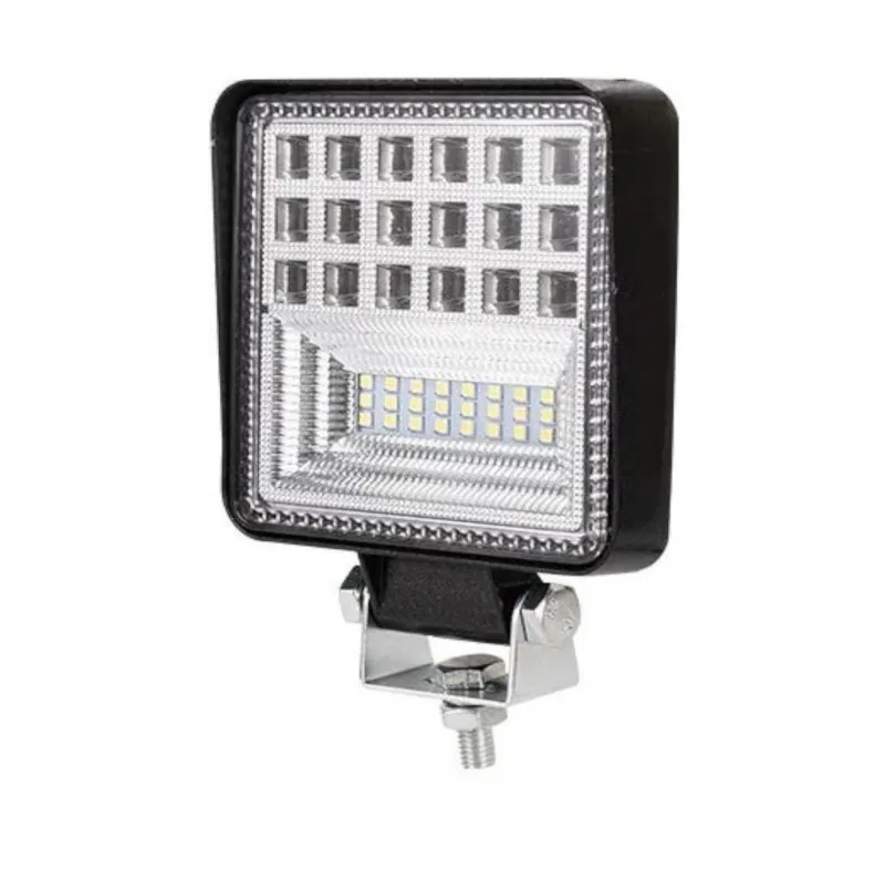 Универсален 126W Лед LED Халоген Фар Работна Лампа 12V - 24V бяла светлина за автомобил офроуд бус ван камион - 2