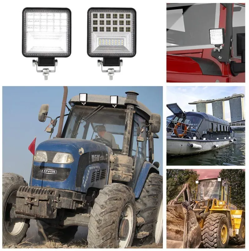 Универсален 126W Лед LED Халоген Фар Работна Лампа 12V - 24V бяла светлина за автомобил офроуд бус ван камион - 3