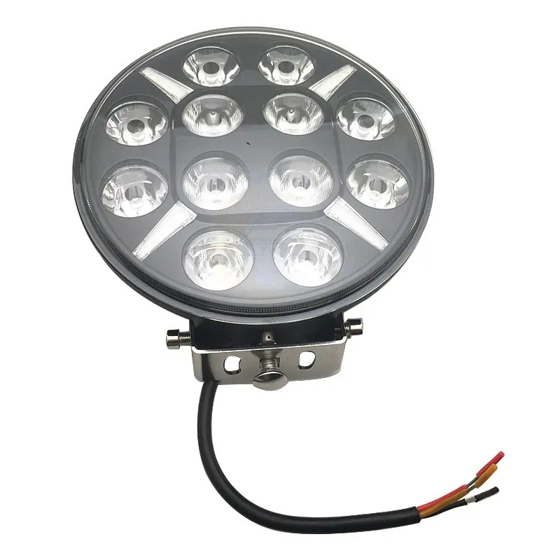 LED Диоден Халоген Dark knight Фар с DRL бяло - жълто оранжев габарит Ø 218мм 12V - 24V E-mark E9 за Джип Камион Трактор Багер Земеделски Машини и др. - 5
