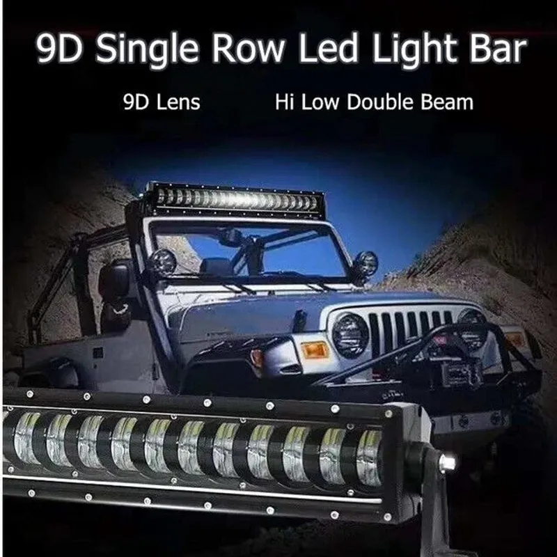 9D 88.5 СМ Led Bar Лед Бар Hi/Lo Kъси Дълги Водоустойчив Удароустойчив 12V 24V 19200 LМ 240W С Лупи Off-Road Лед Бар За Джип ATV - 3