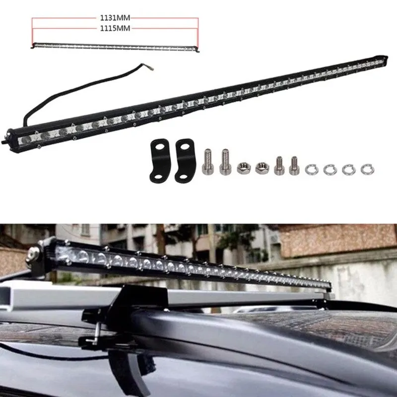 112см 126W Slim Слим Едноредов Мощен Led Bar Лед Диоден Бар Прожектор 12-24V - 2