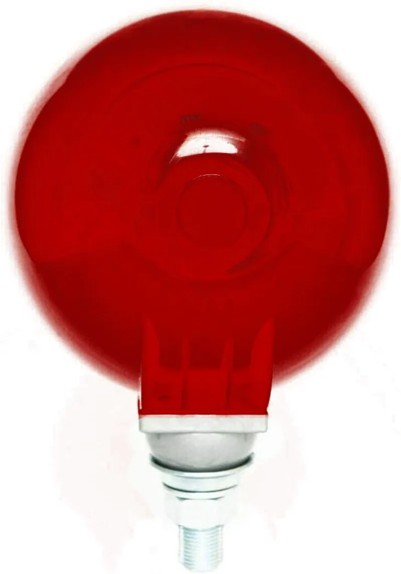 Фар, Халоген, Универсален, Кръгъл, Червен Корпус, Метал и Стъкло, Ø12см, - 4