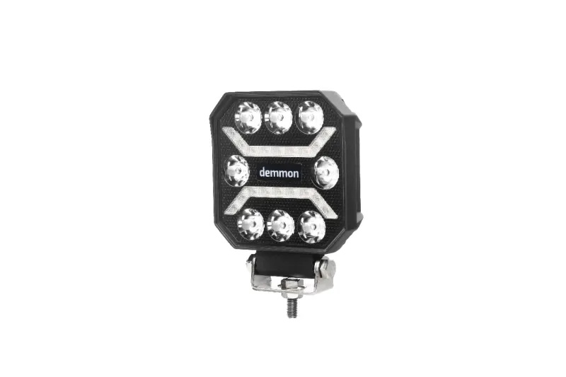 Универсална мощна LED ЛЕД диодна лампа халоген бяла светлина 27W 12V - 24V за камион трактор ролбар АТВ джип земеделски и селскостопански машини и др. 110 x 110 x 37 mm E-mark E9 - 4