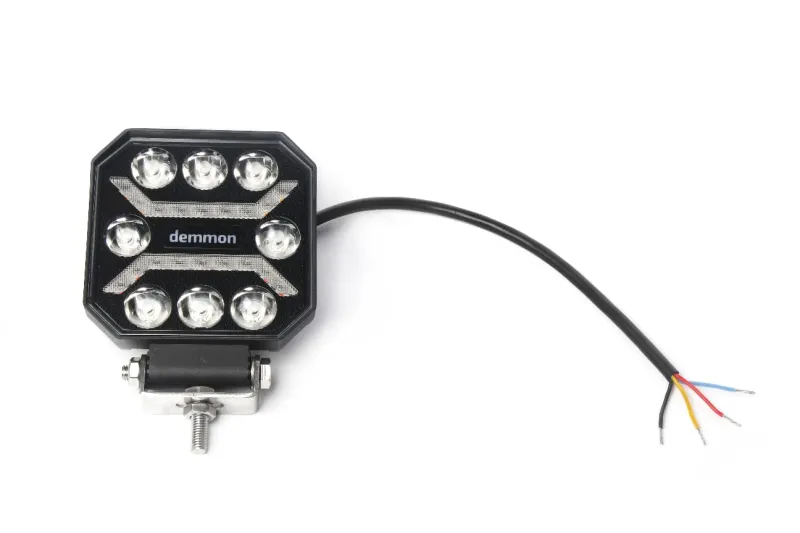 Универсална мощна LED ЛЕД диодна лампа халоген бяла светлина 27W 12V - 24V за камион трактор ролбар АТВ джип земеделски и селскостопански машини и др. 110 x 110 x 37 mm E-mark E9 - 7