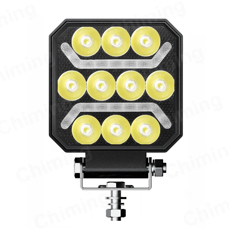 Универсална мощна LED ЛЕД диодна лампа халоген бяла светлина + бял габарит 15W 1500LM 12V - 24V E-mark за камион трактор ролбар АТВ джип земеделски и селскостопански машини и др. - 8