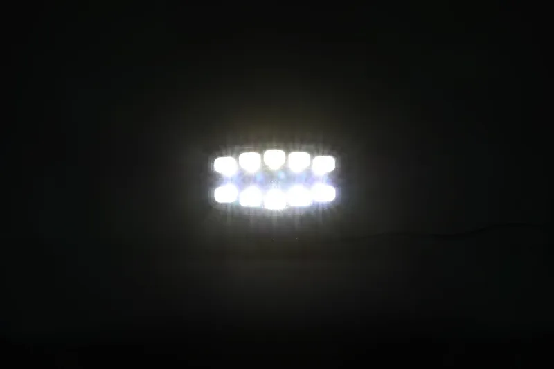 Универсален Високомощен LED ЛЕД 55W диоден фар халоген лампа 12V - 24V с DRL светлина бяло-жълто за АТВ джип камион трактор земеделски и селскостопански машини и др. - 5
