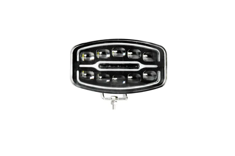 Универсален Високомощен LED ЛЕД 55W диоден фар халоген лампа 12V - 24V с DRL светлина бяло-жълто за АТВ джип камион трактор земеделски и селскостопански машини и др. - 10