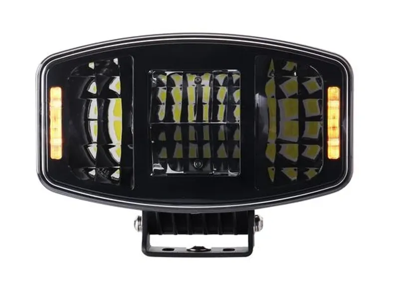 Универсален мощен LED ЛЕД 100W фар халоген лампа 12V - 24V с DRL/parking светлина бяло-жълто за АТВ джип камион трактор - 7