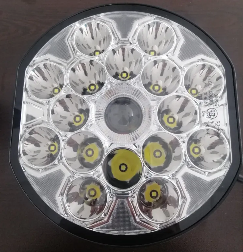 LED Халоген 22см Фар Бяла Светлина + Бяла и Жълта Габаритна 80W 9100lm 12V 24V Е-марк Е9 Бус Ван 4х4 Джип ATV Камион Трактор - 11