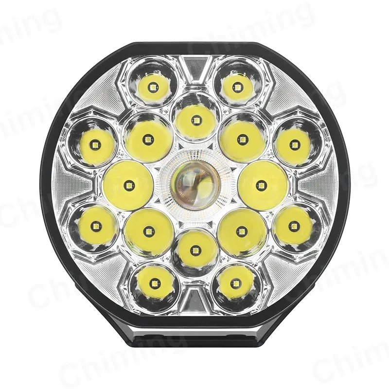 LED Халоген 22см Фар Бяла Светлина + Бяла и Жълта Габаритна 80W 9100lm 12V 24V Е-марк Е9 Бус Ван 4х4 Джип ATV Камион Трактор - 8