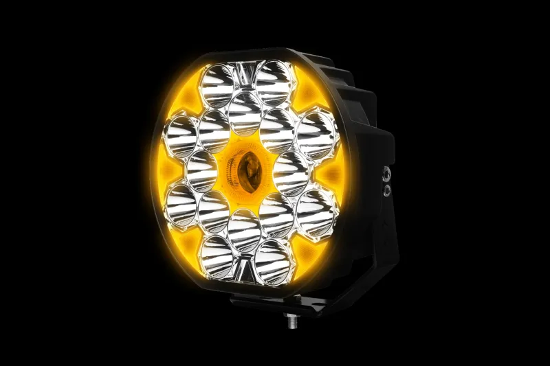 LED Халоген 22см Фар Бяла Светлина + Бяла и Жълта Габаритна 80W 9100lm 12V 24V Е-марк Е9 Бус Ван 4х4 Джип ATV Камион Трактор - 9