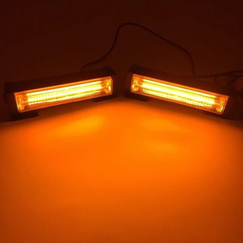 Комплект 2 Броя 16cm Сигнална Аварийна Блиц Маяк Led Бар Лампа Пътна Помощ Платформа 12V-24V 36W - 2