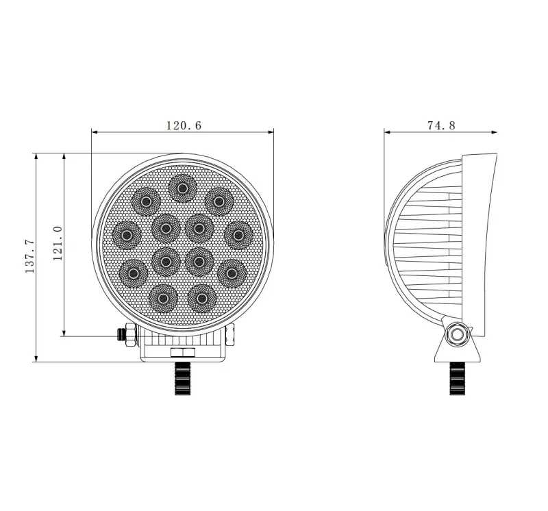 12См 39W Супер Мощен Кръгъл PRO Led Диоден Халоген Лед Лампа Прожектор 12V 24V - 3