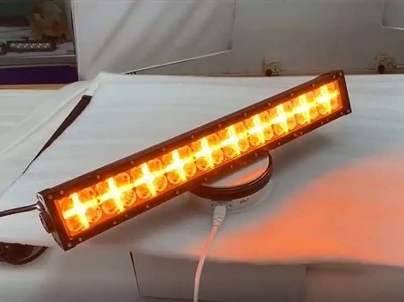 54 См Led Bar Лед Диоден Бар Прожектор Бяла и Оранжева, Жълта Светлина, Блиц, Флаш, CROSS DRL 120W 12V 24V - 5