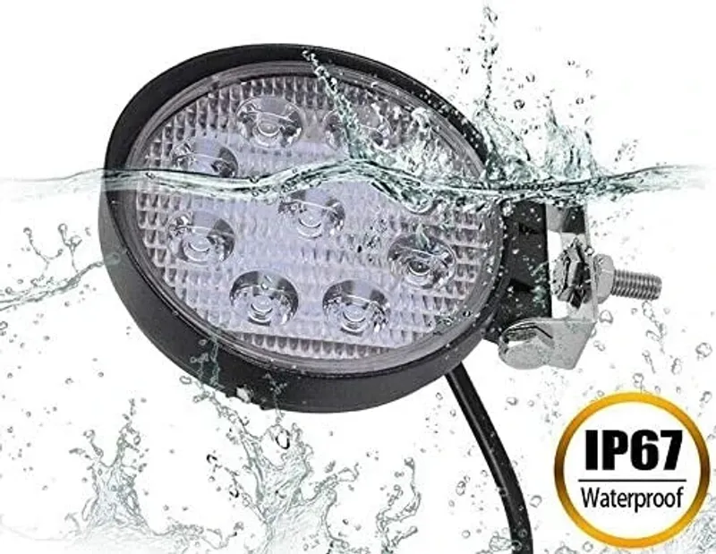 27W Кръгъл Led Лед Диоден Фар Прожектор Халоген Лампа с разпръсната светлина FLOOD 12V 24V Слим Slim - 1