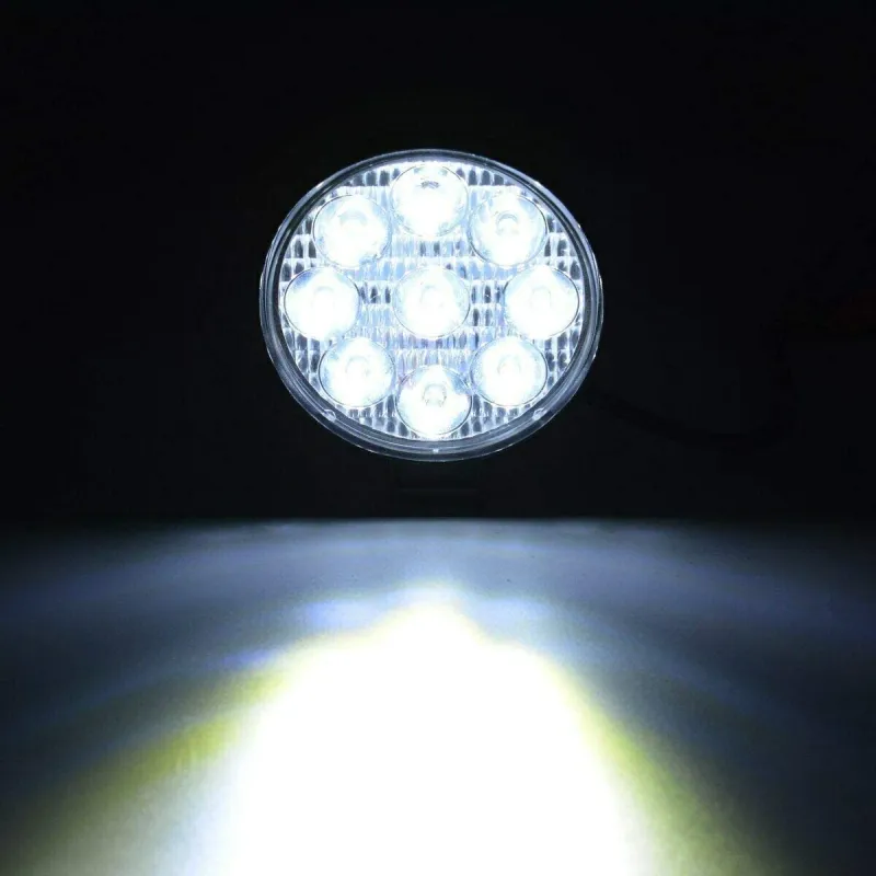 27W Кръгъл Led Лед Диоден Фар Прожектор Халоген Лампа с разпръсната светлина FLOOD 12V 24V Слим Slim - 7