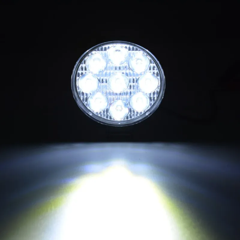 27W ЛЕД 12V 24V LED Диоден Халоген Фар Прожектор Задна Светлина Диодна Kръгла Лампа - 5
