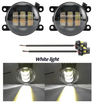 Комплект 2 броя LED фарове за мъгла, халогени за Dacia, Renault, Ford, Citroen, Suzuki, бяла светлина, Ø91 мм, 12V, алуминиев корпус, H8/H11 букса