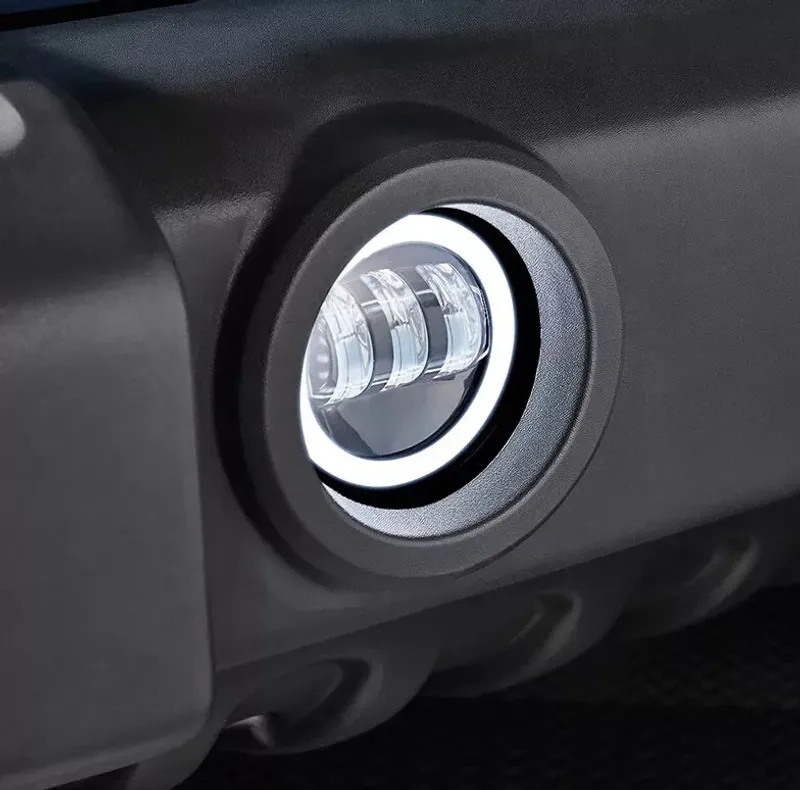 Комплект от 2 броя 4 инча 9.8cм ЛЕД LED фар лампа халоген 12V-24V с DRL дневни светлини мигач бяло-жълто за Jeep Dodge Chrysler Peugeot Ford CITROËN Opel Dacia Jaguar PORSCHE Suzuki Nissan RE - 8