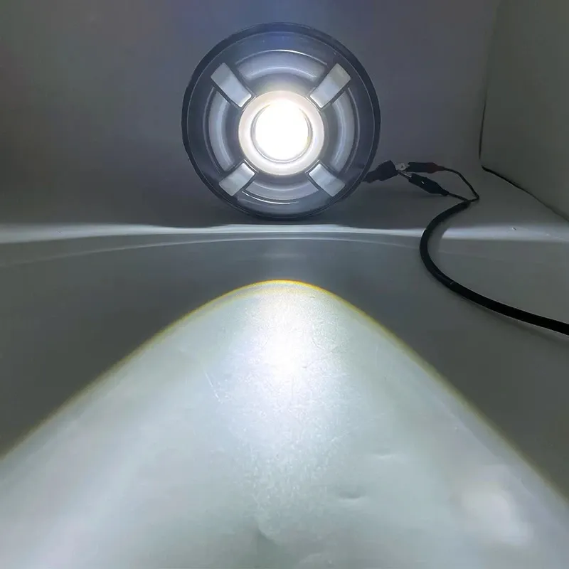 Универсален 7 инча 18см ЛЕД LED фар лампа халоген 12V-24V къси/дълги с DRL дневни светлини мигач бяло-жълто 4800lm за АТВ джип мотоциклет камион трактор и др. - 9