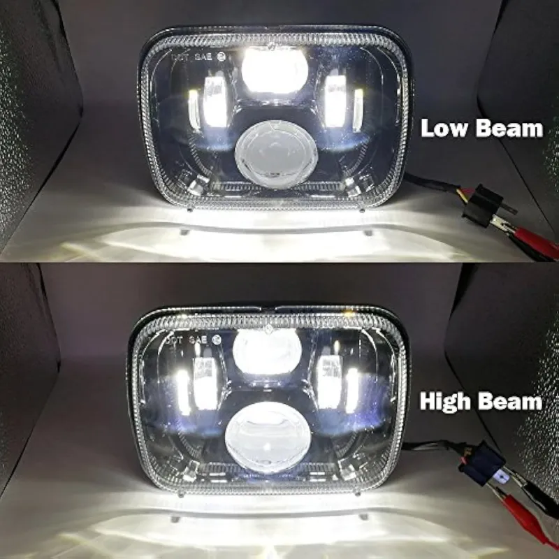 Универсален 45W ЛЕД LED фар лампа халоген 12V-24V къси/дълги 20 x 14cm за АТВ джип мотоциклет камион трактор и др. - 5