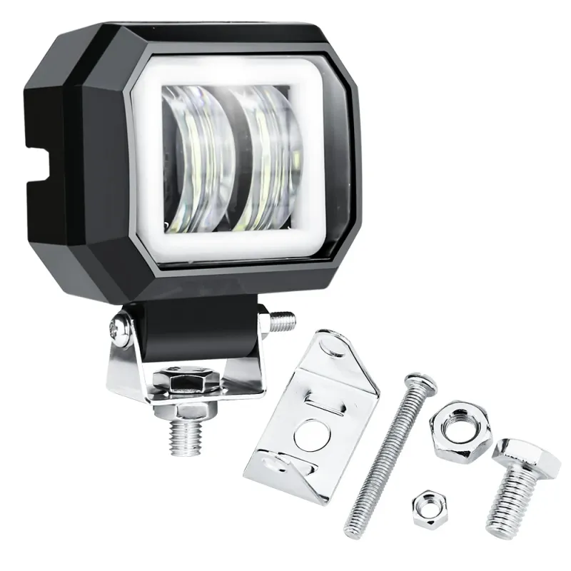 7D LED Халоген 7.6см Диодна Работна Лампа Диоден Фар Прожектор Задна Светлина 20W 1000lm 12V/24V - 1