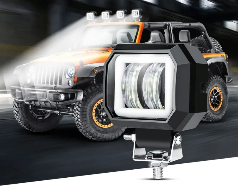 7D LED Халоген 7.6см Диодна Работна Лампа Диоден Фар Прожектор Задна Светлина 20W 1000lm 12V/24V - 4