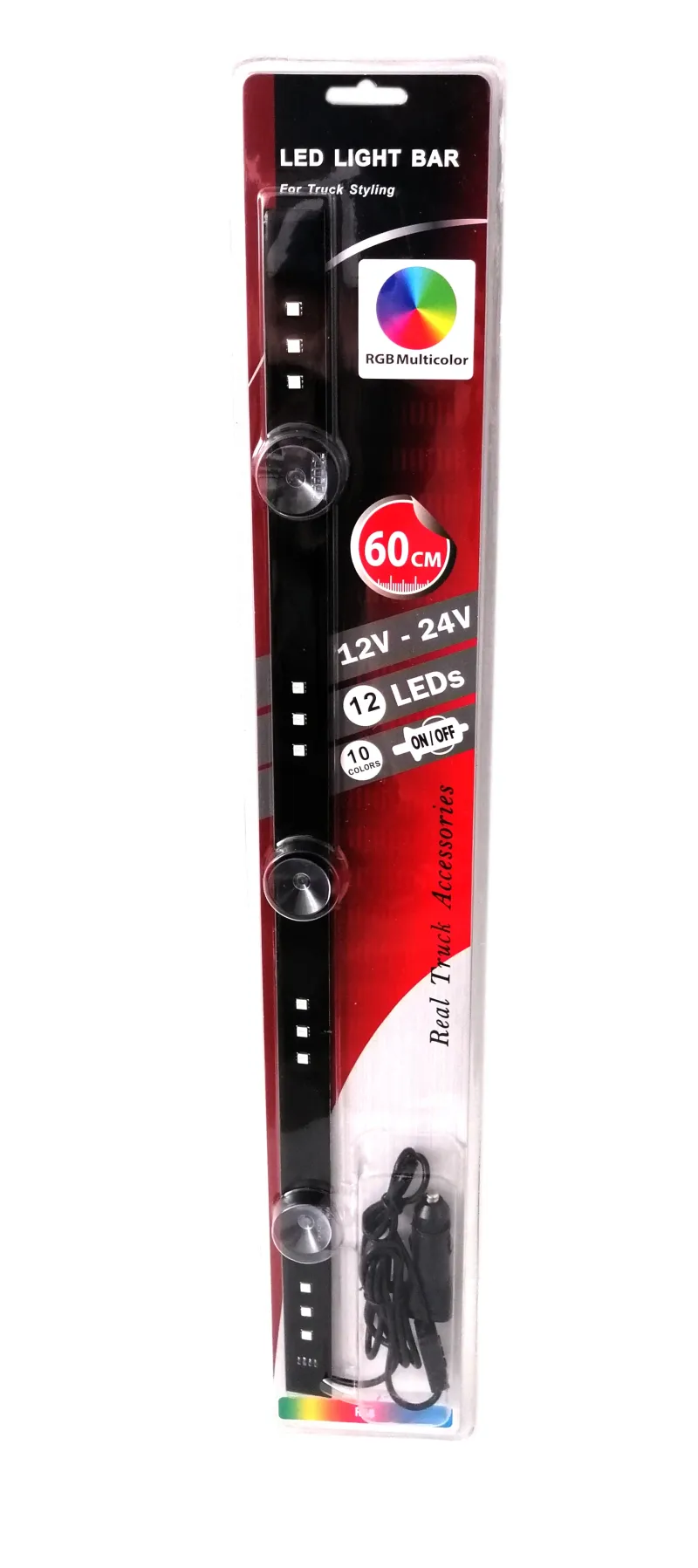 Светещ лед бар 60 cm 45 LED 12V - 24V Многоцветн RGB - 0