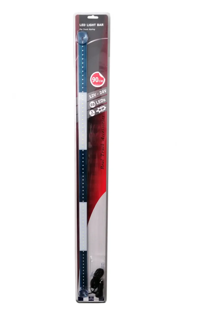 Светещ лед бар 90 cm 69 LED 12V - 24V синьо-бяло GR Greece флаг знаме Гърция - 0