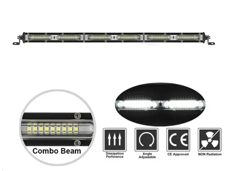 51 См 162W Едноредов Мощен Диоден LED Лед Бар 54 Led Ултра Тънък Халоген Лампа Прожектор 12V 24V Автомобил АТВ Джип 4х4 Offroad Камион и др. - 7