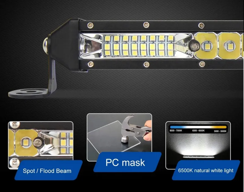 27.5 см Диоден LED Лед Бар 72W Ултра Тънък 12-24V Комбинирана Combo - Flood и Spot Светлина - 5