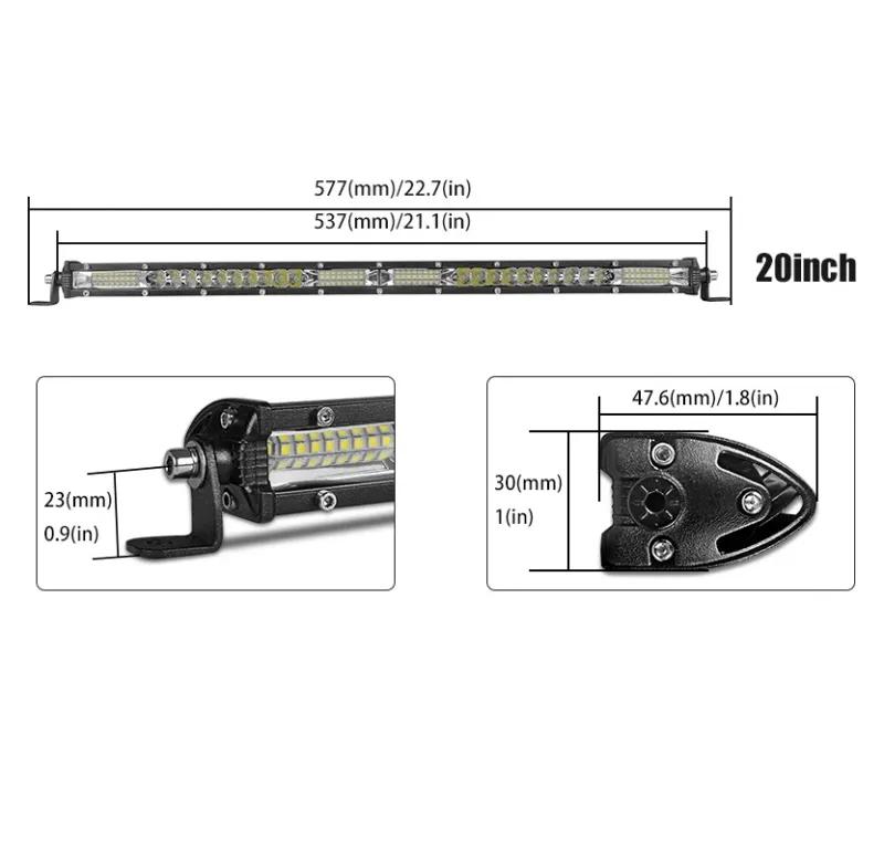 57.7 см Диоден 54 LED Лед Бар 78W Ултра Тънък 12D рефлектор 12-24V Комбинирана Combo - Flood и Spot Светлина - 6