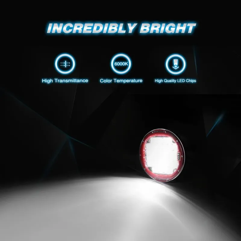 96W LED ЛЕД ДИОДЕН СУПЕР МОЩЕН ВОДОУСТОЙЧИВ ХАЛОГЕН ФАР ПРОЖЕКТОР ЛАМПА 9 225 MM 12-24V - 2