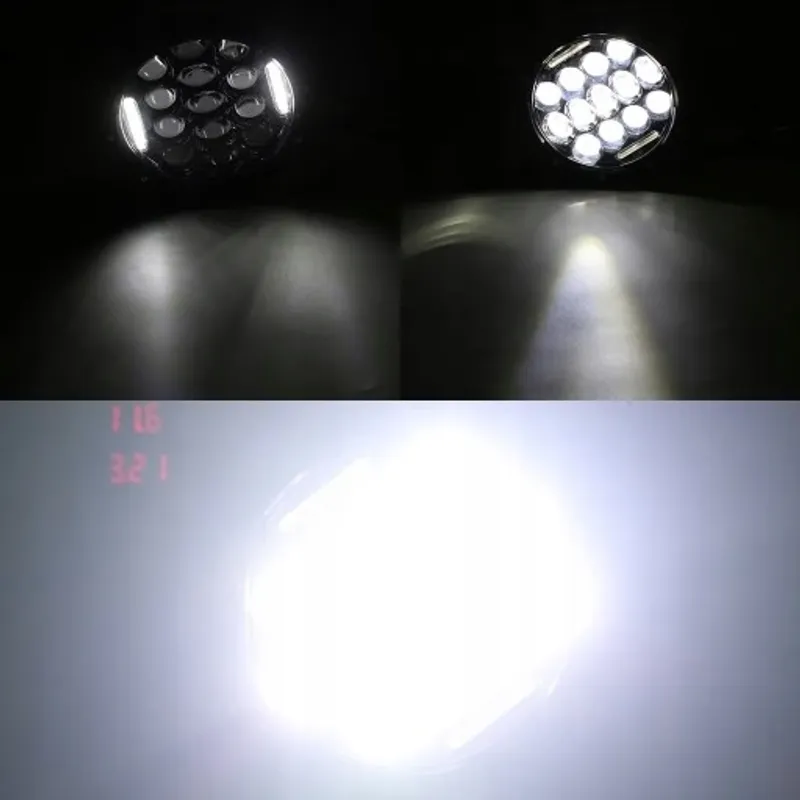 Универсален 7 инча 18см ЛЕД LED фар лампа халоген 12V-24V къси/дълги с DRL дневни светлини бяло 4000lm за АТВ джип мотоциклет камион трактор и др. - 1