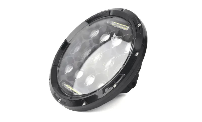 Универсален 7 инча 18см ЛЕД LED фар лампа халоген 12V-24V къси/дълги с DRL дневни светлини бяло 4000lm за АТВ джип мотоциклет камион трактор и др. - 3