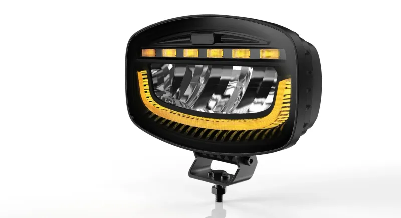 Универсален LED диоден халоген с DRL дневни светлини бяло/жълто и аварийна сигнална блиц оранжева светлина 12-24V 3500 лумена - 8