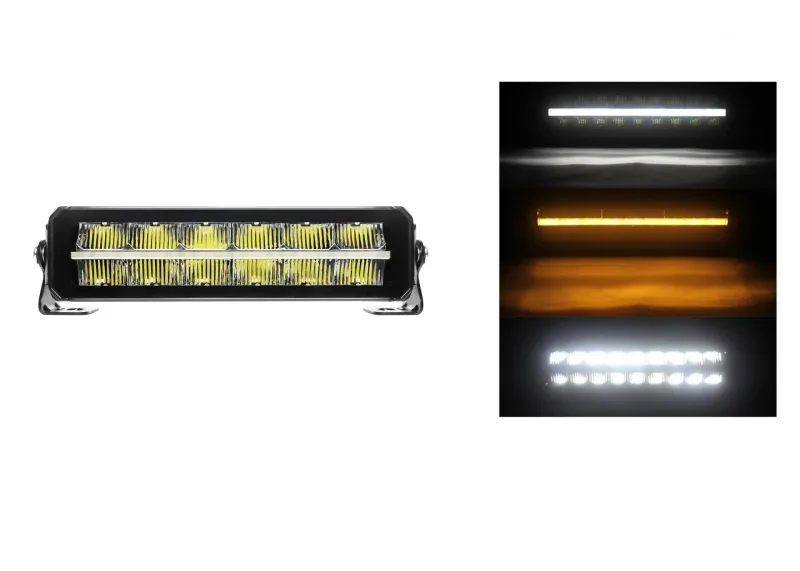 30 cm 12V - 24V Led Bar Лед Бар Пиано дизайн Диоден Прожектор Супер Мощен Бяла и Оранжева Светлина Габарит Мъгла Блиц Високо Качество Ново Поколение 4000LM - 0