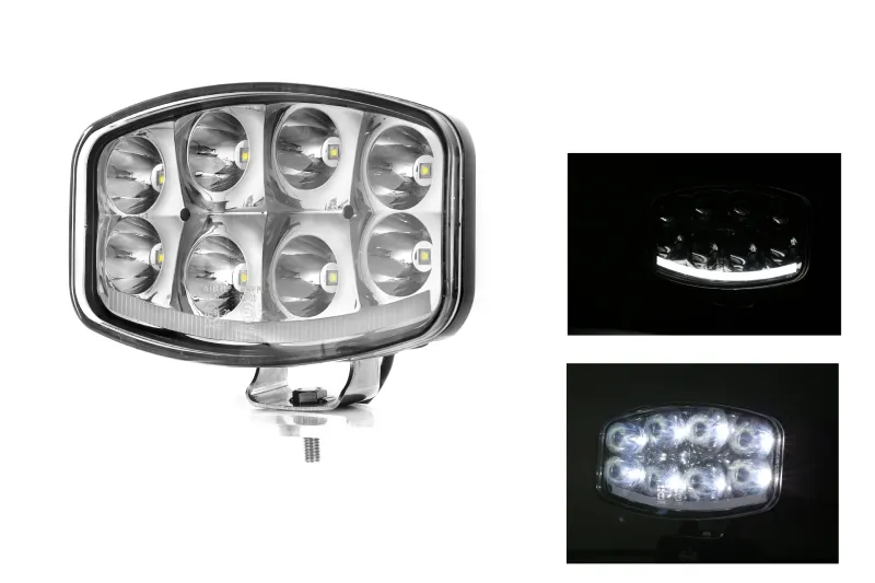 Нов мощен 64W LED ЛЕД Фар Халоген Лампа с Три Функции Неон Neon Ефект 12V - 24V Бяла светлина 6500LM - 3