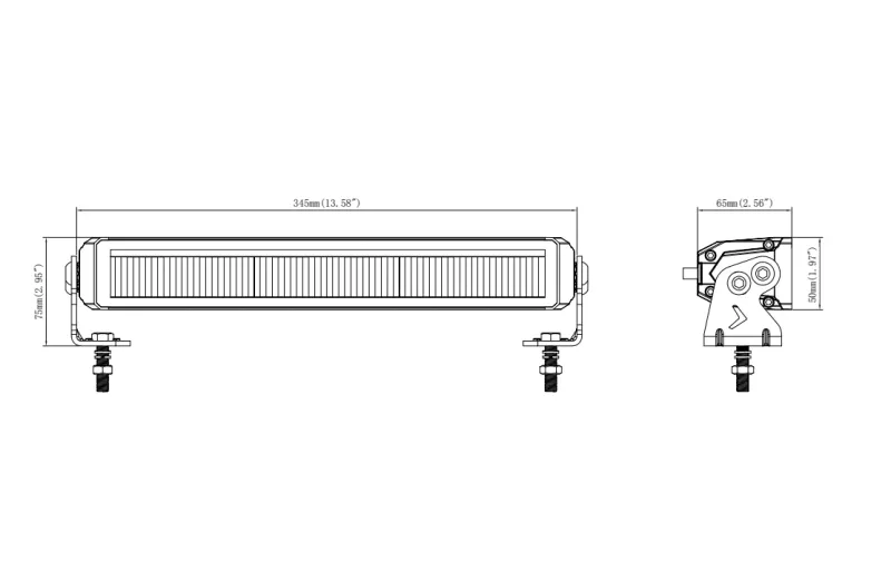 34.5 cm / 14 Инча 12V - 24V Висококачествен Led Bar Лед Бар Диоден Прожектор с бяла и оранжева габаритна светлина DRL мъгла 40W 5900LM - 5